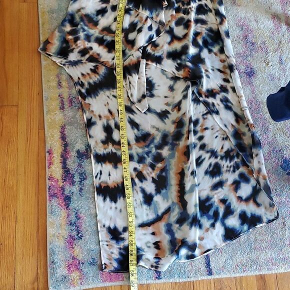 BCBCMaxAzria Tara Dress - Multicolor Abstract Tie Dye - Asymmetrical Maxi Dress - Picture 13 of 15